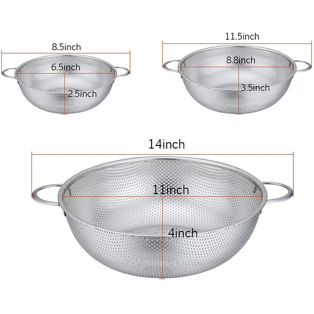VeSteel Stainless Steel Colander Set of 3 photo 7