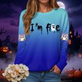 thumbnail image 2 of Duqingm Halloween Shirts for Women Long Sleeve Crewneck Casual Dressy Tops Funny Graphic Halloween Costumes Fall Fashion Outfits,S, 2 of 7