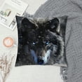 thumbnail image 2 of Orinice Wolf Snow Blue Eyes Graphic Decorative Cotton Linen Cushion Throw Pillow Cover Winter Zipper Closure 1PC 12x12in, 2 of 5