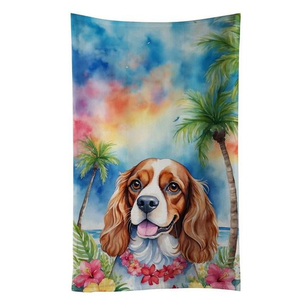 Carolines Treasures DAC6378KTWL 25 x 15 in. Border Terrier Luau Kitchen Towel