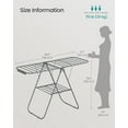 thumbnail image 4 of Clothes Drying Rack, with Sock Clips, Metal Laundry Rack, Foldable, Space-Saving, Free-Standing Airer, with 2 Height-Adjustable Gullwings, Indoor Outdoor Use, Silver and Blue ULLR52BU, 4 of 6