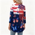 thumbnail image 7 of 4Th of July Shirts Women 3/4 Sleeve Henley neck Cute Shirts Casual Print Three Quarter Length T Shirt, 7 of 7