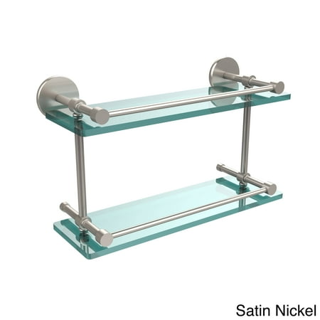 - Allied Brass Prestige Skyline 16-inch Double Glass Shelf with Gallery Rail