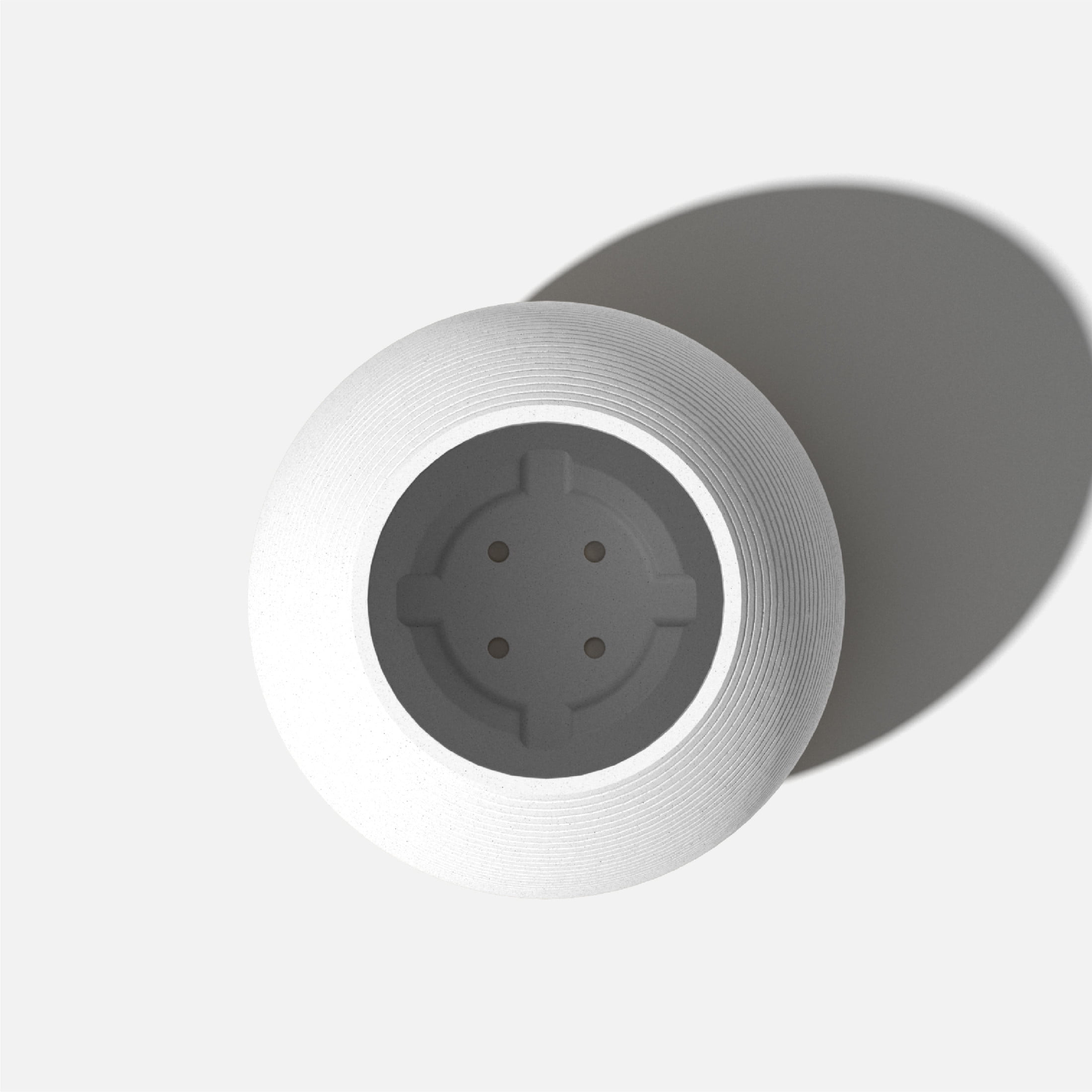 Veradek Strata Series Sphere Plastic-Stone Round Planter - White, 2 Pack