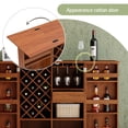 thumbnail image 5 of 41.9" Home Bar Cabinet, Industrial Walnut Rattan Door Fold Out Bar Cabinet with Storage Bar Table, 5 of 10