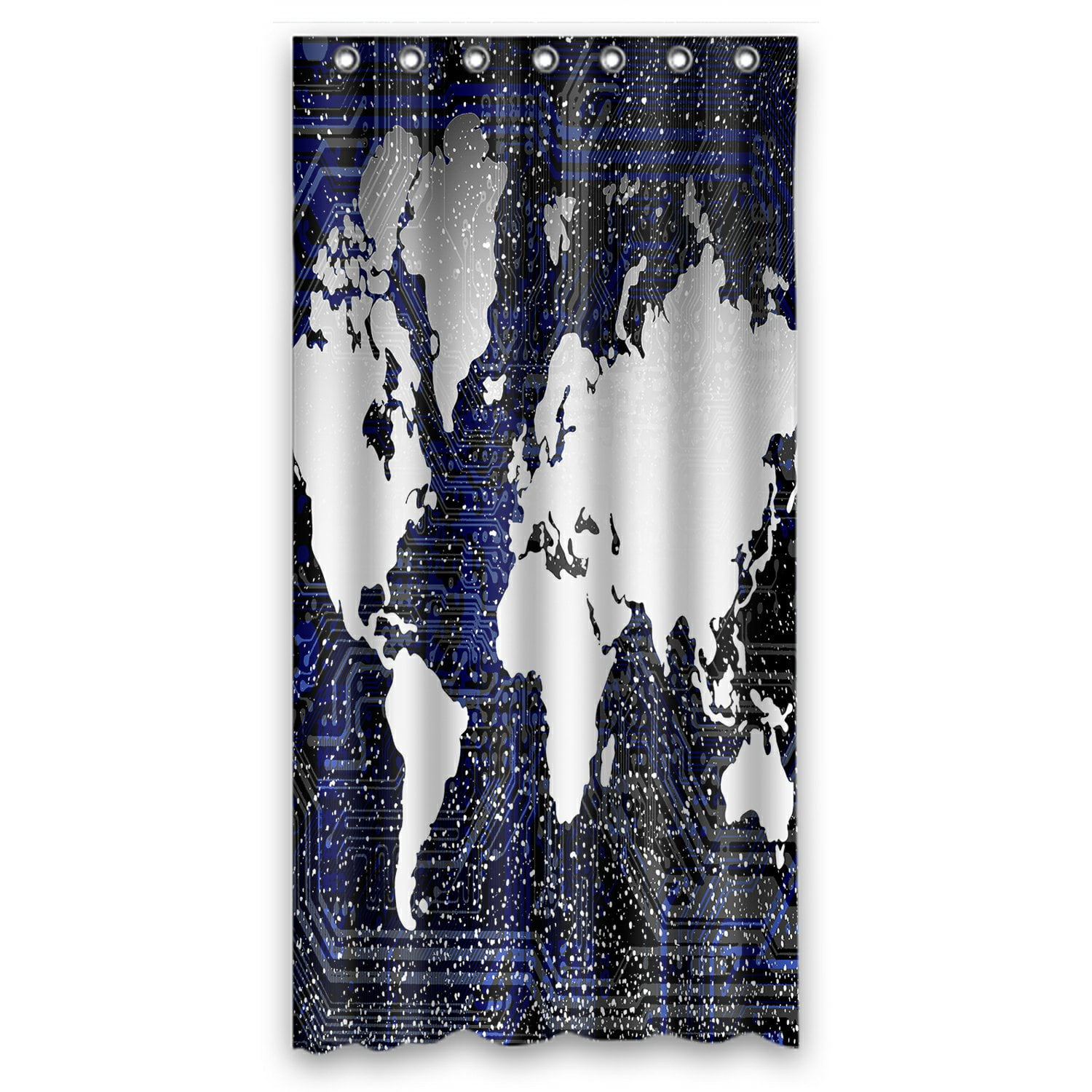 PHFZK Earth Shower Curtain, World Map Polyester Fabric Bathroom Shower Curtain 36x72 inches