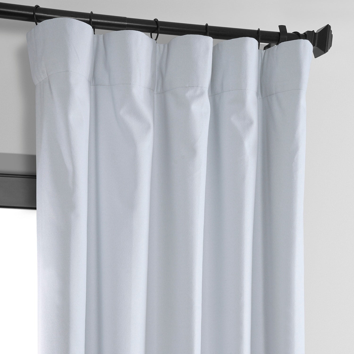 Exclusive Fabrics  Vintage Thermal Cross Linen Weave Blackout Curtains (1 Panel) White 50 X 96 96 Inches