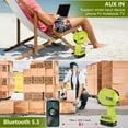 thumbnail image 3 of Bluetooth Speaker for Ryobi One+ 18V For Makita/Dewalt/Milwaukee/Bosch Battery, Cordless Ryobi Speaker with LED Light for Jobsite Camping Party (Tool Only), 3 of 12