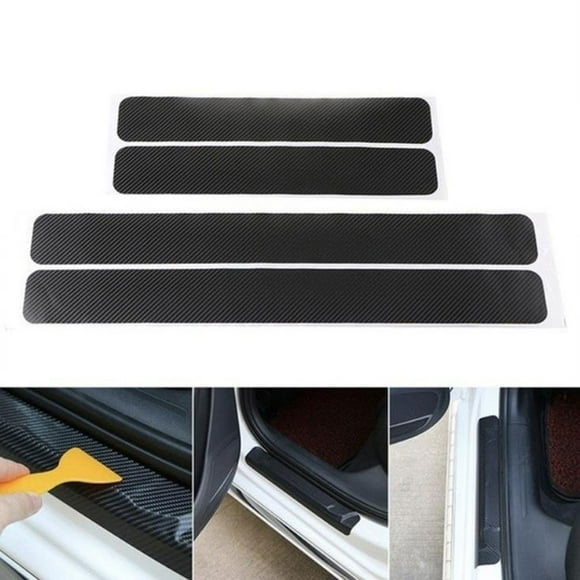 tumgatte 4Pcs 3D Carbon Fiber Sticker Auto Accessories Anti-kick Scratch Car Door Clearance