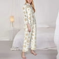 thumbnail image 3 of Disketp gold Snowflake print Pajamas Set Long Sleeve Sleepwear Womens Button Down Nightwear Pj Sets-{designName}-Large, 3 of 7