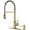 Gold, variant on Kitchen Faucet with Pull Down Sprayer, Stainless Steel Commercial Single Handle Classic Spring Pull Out Sink Faucet for Pot Filler, Farmhouse Camper Bar Laundry Room, Black Brushed