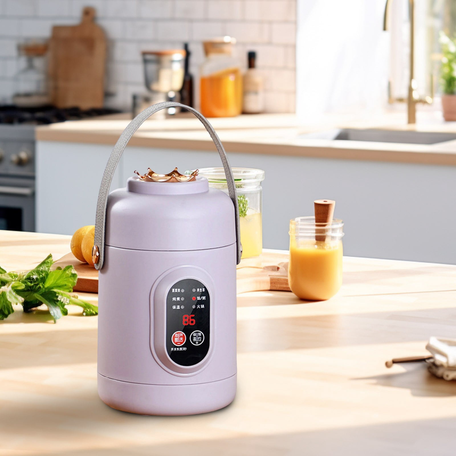 Eqslft Portable Electric Cooking Pot with Stew Function, Mini Multicooker With Ceramic Glaze Inner And Steamer,Travel Rice Cooker For Cooking Soup Rice Porridge