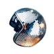 thumbnail image 3 of Casco de bola clásico con visera retráctil, espejo, casco de bola con brillo para DJ Club, escenario, bar, fiesta, boda, decoración navideña, 3 of 5