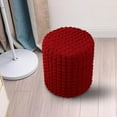 thumbnail image 3 of Cubierta Redonda Elástica, Taburete Redondo, Reposapiés Otomano, Fundas para Taburete para Sala de Estar de Oficina Vino rojo Soledad otomano cubre funda, 3 of 7
