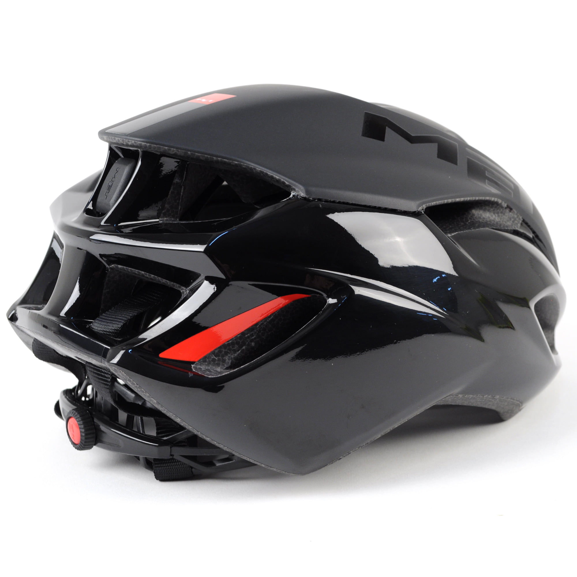 MET Rivale Bike Helmet // Matte Black/Red // Medium -