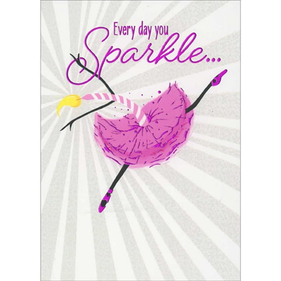 Avanti Press Ballerina Birthday Candle A-Press Feminine Birthday Card For Her / Woman