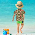 thumbnail image 4 of FORMRS Boys Rash Guard Short Sleeves Swim Shirt Quick Dry UPF 50+ Sun Protection, Sizes 3-12T, Christmas Plaid Pattern, 4 of 6