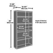 Sauder Affirm Engineered Wood 5-Shelf Bookcase in Noble Elm/Brown