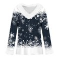 thumbnail image 4 of Birdeem Joyeux Noël Blouse Décontractée à Manches Longues Col en V pour Femmes, 4 of 12
