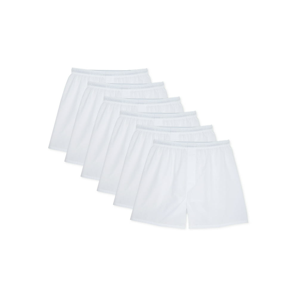 Hanes Hanes Men's White Boxers, 6 Pack