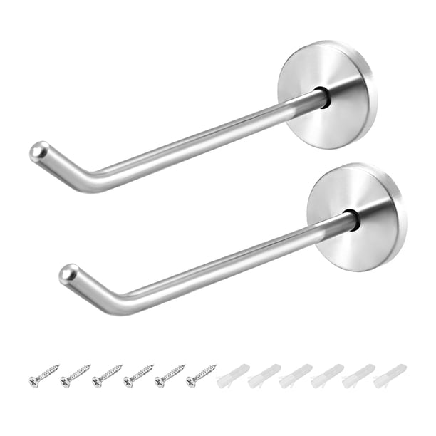 2Pcs, gancho de pared de 5.63" para toallas, gancho para batas, colgador de acero inoxidable