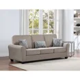 thumbnail image 2 of Contemporary Upholstered Loveseat with Pillows, Flared Round Armrest, Living Room 2 Seater Sofa Couch, Taupe, 2 of 3