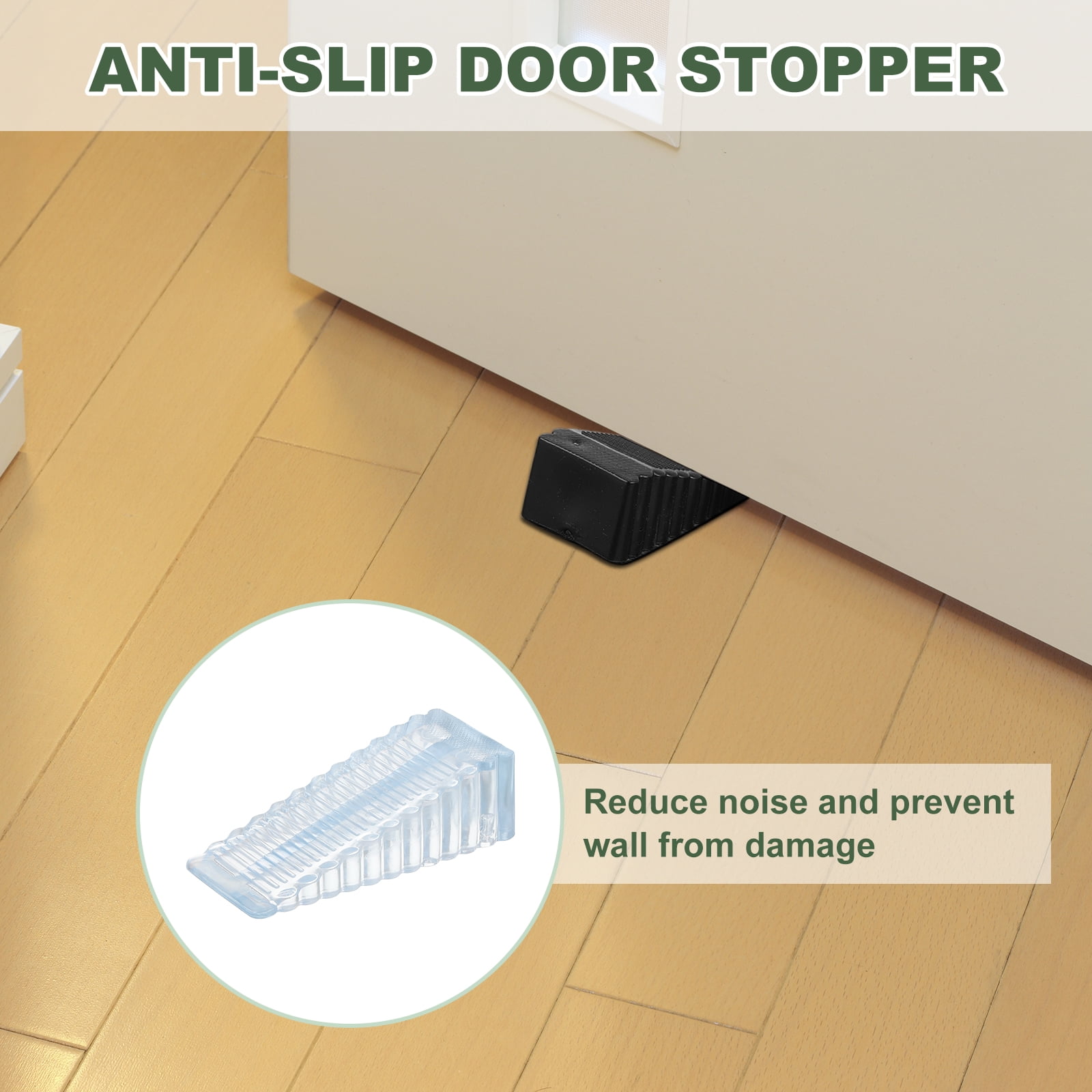 Uxcell 8 Pack 1.10" ABS Door Stoppers for Bottom Door Stop Wedge, Clear