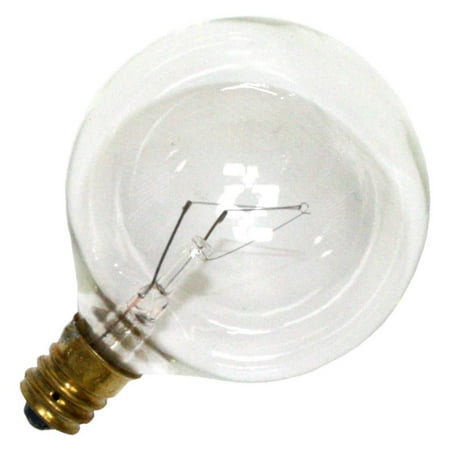 15 Watt G16 1/2 Globe (Satco S3821 - 15 Watt Candelabra Light Bulb - G16 Globe - Clear - 1,500 Life Hours - 114 Lumens - 120)