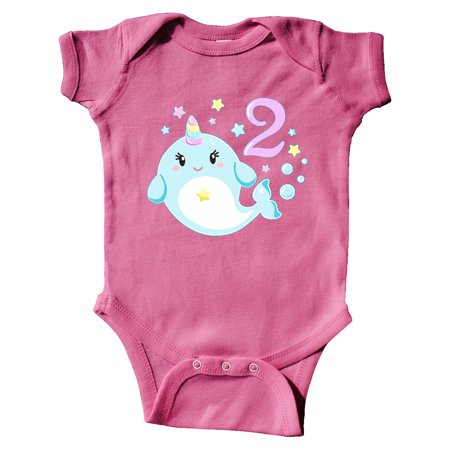 

Inktastic Happy 2nd Birthday with Cute Narwhal Stars and Bubbles Gift Baby Boy or Baby Girl Bodysuit