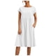 thumbnail image 1 of Vestido de algodón y lino con corte en A para mujer 2025 - Cuello redondo, tallas grandes, corte holgado, ropa informal de oficina para verano, 1 of 6