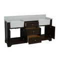 thumbnail image 2 of Zelda 72" Double Farmhouse Bathroom Vanity with Chocolate Cabinet and Engineered Carrara Top, 2 of 5