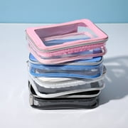 BEAUTYSPACE Periwinkle Color Piped Clear Travel Bag