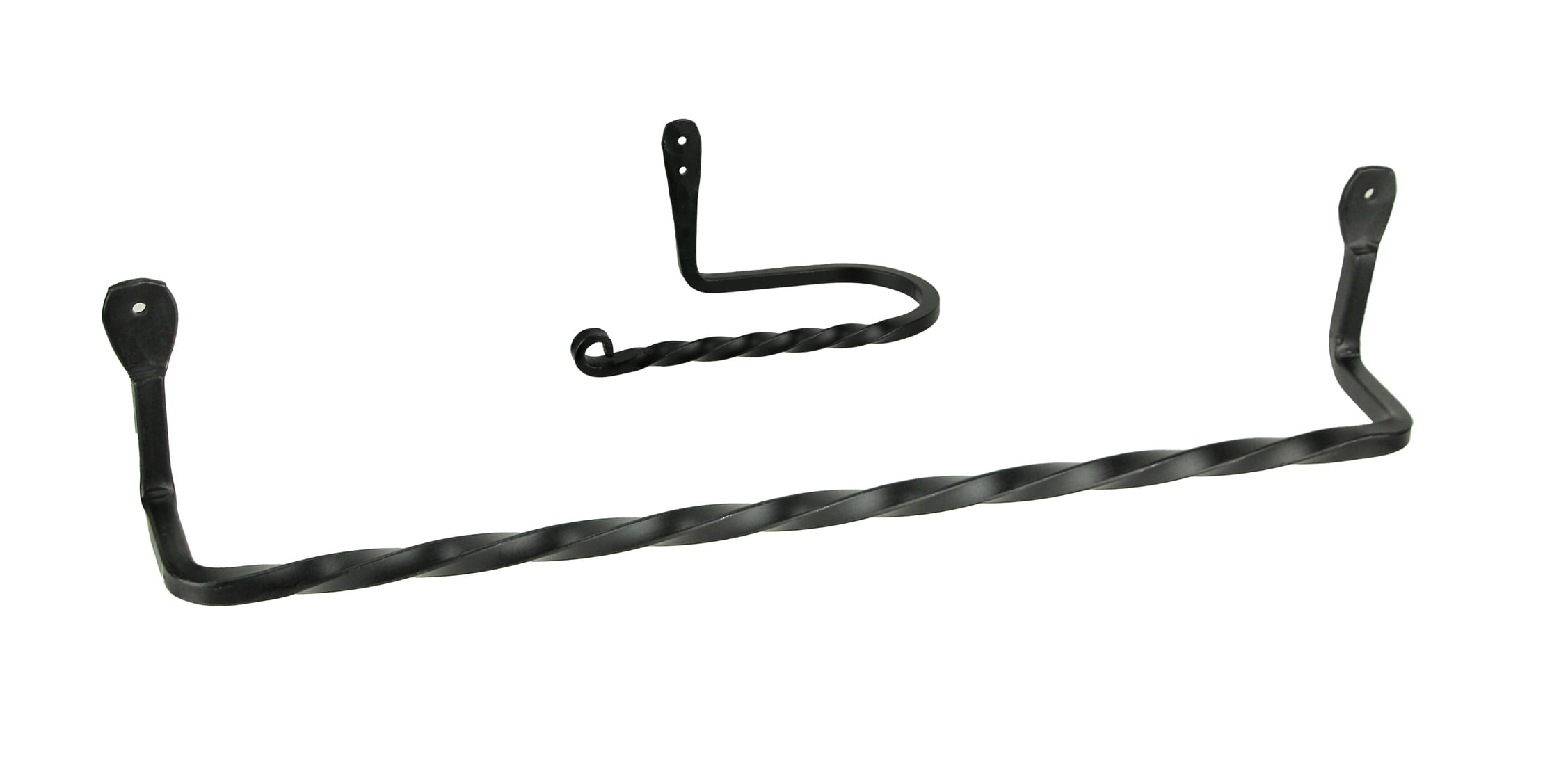 Hand Wrought Iron Wall Mounted Toilet Paper Holder and Towel Bar
