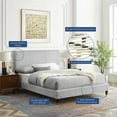 thumbnail image 4 of Platform Bed Frame, Full Size, Velvet, Light Grey Gray, Modern Contemporary Urban Design, Bedroom Master Guest Suite, 4 of 10