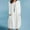 White, variant on SMihono Solid Color Long Dresses for Women Fashion Casual Crew Neck Long Sleeve Cotton Linen Mid Calf Dresses for Women Pocket Female Outwear Navy M