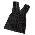 thumbnail image 3 of Top de encaje floral transparente con escote en V sin mangas, corte ajustado, elegante y sexy, de algodón, para mujer, para verano, negro, M, 3 of 12