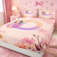 thumbnail image 4 of meiyoeat Cartoon Elf Princess Bed Sheets,Watercolor Gradient Monogrammed D Full Size Sheets For Girl,4-Piece,1 Flat Sheet,1 Fitted Sheet and 2 Pillowcases, 4 of 6