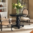 thumbnail image 2 of Uttermost Brynmore Round Traditional Pine Wood Grain Table in Satin Black, 2 of 4