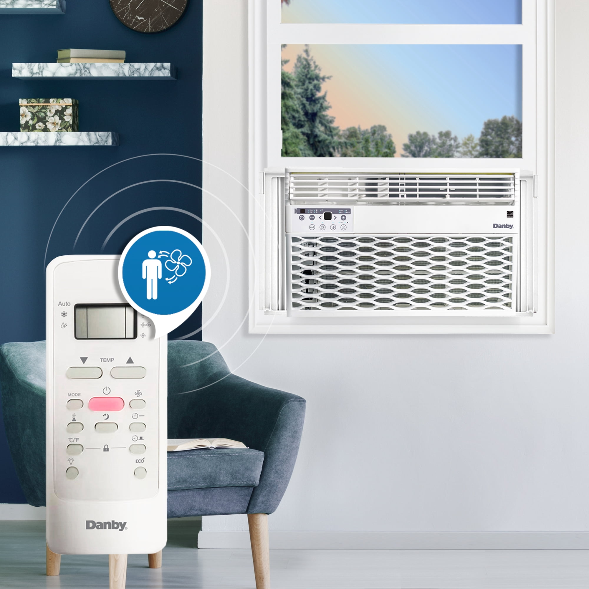 Danby 10,000 BTU Window Air Conditioner with Remote for Rooms up to 450 sq. ft. in White