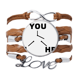 thumbnail image 1 of Circuito de selección Pulsera de cuero Negro trenzado pulsera de cuerda de amor Unbranded  M, 1 of 3
