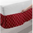 thumbnail image 2 of Damask Bed Skirt, Geometric Abstract Diamond Shapes in Monotone Rhombuses Lattice Classic Art Pattern, Elastic Bedskirt Dust Ruffle Wrap Around for Bedding Decor, 4 Sizes, Ruby White, by Ambesonne, 2 of 2