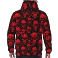 thumbnail image 3 of Bingfone Red Skulls Men's Drawstring Hoodie Long Sleeve Pocket Sweatshirts-Large, 3 of 6