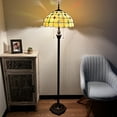 thumbnail image 3 of Enjoy Décor Lamps Tiffany 64-Inch 2-Light Tiffany Crystal Beans Tiffany Bronze Floor Lamp with Stained Glass Bowl Gold Shade, 3 of 5