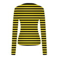 thumbnail image 5 of Fznquz Casual Womens Blouses Plus Size Yellow Striped Crewneck Tee Long Sleeve Trendy Fall Womens Tee Shirts, 5 of 6