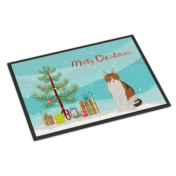 Carolines Treasures CK4740MAT 18 x 27 in. Aegean Cat Merry Christmas Indoor or Outdoor Mat