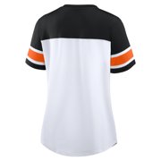 Women's Fanatics White/Black Cincinnati Bengals Athena Rhinestone Lace-Up V-Neck T-Shirt