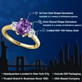 thumbnail image 2 of Gem Stone King 10K Yellow Gold Purple Amethyst and White Topaz Engagement Ring for Women | 2.26 Cttw | Oval 9X7MM | Gemstone February Birthstone | Size 7, 2 of 6