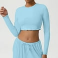 thumbnail image 2 of Crop Tops For Women Sevevn Women's Long Sleeve Crop Tops Crew Neck Cute Sexy Loose fit Cropped Shirts, 2 of 6