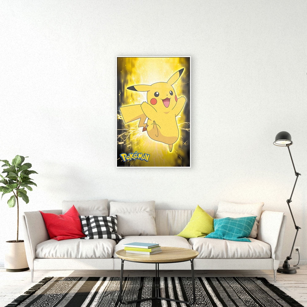 FRAMED Pokemon Pikachu LV Charmander Supreme Video Game Wall Art