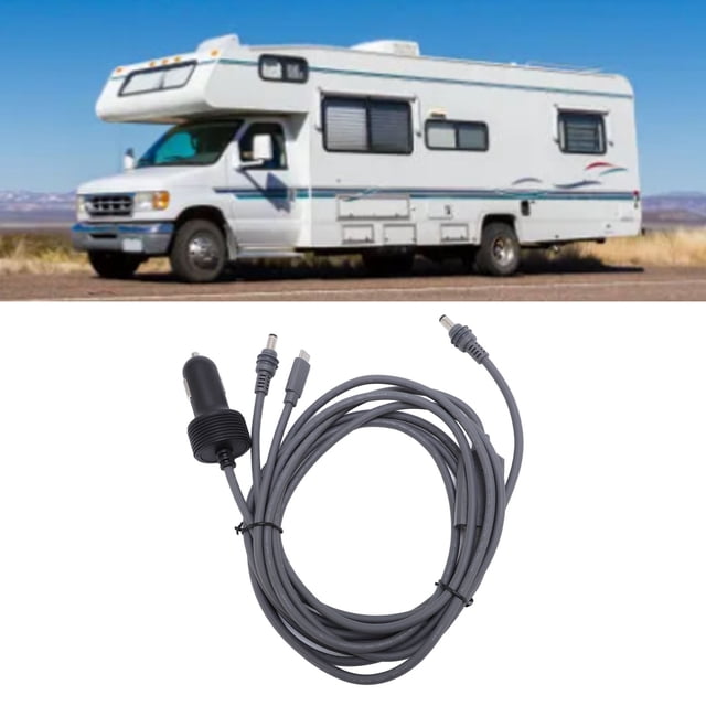 3 in 1 Satellite Replacement Cable, IP68 Waterproof Satellite Replacement Cable, 18AWG Satellite Dish DC Car Charger Power Adapter for Car RV Truck